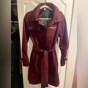 Brand New Burgundy Trench Coat sz M